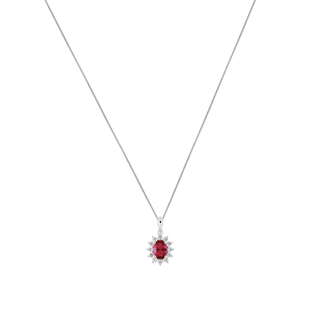 Sterling Silver Coloured Stone Cluster Pendant | Coole - Image 5