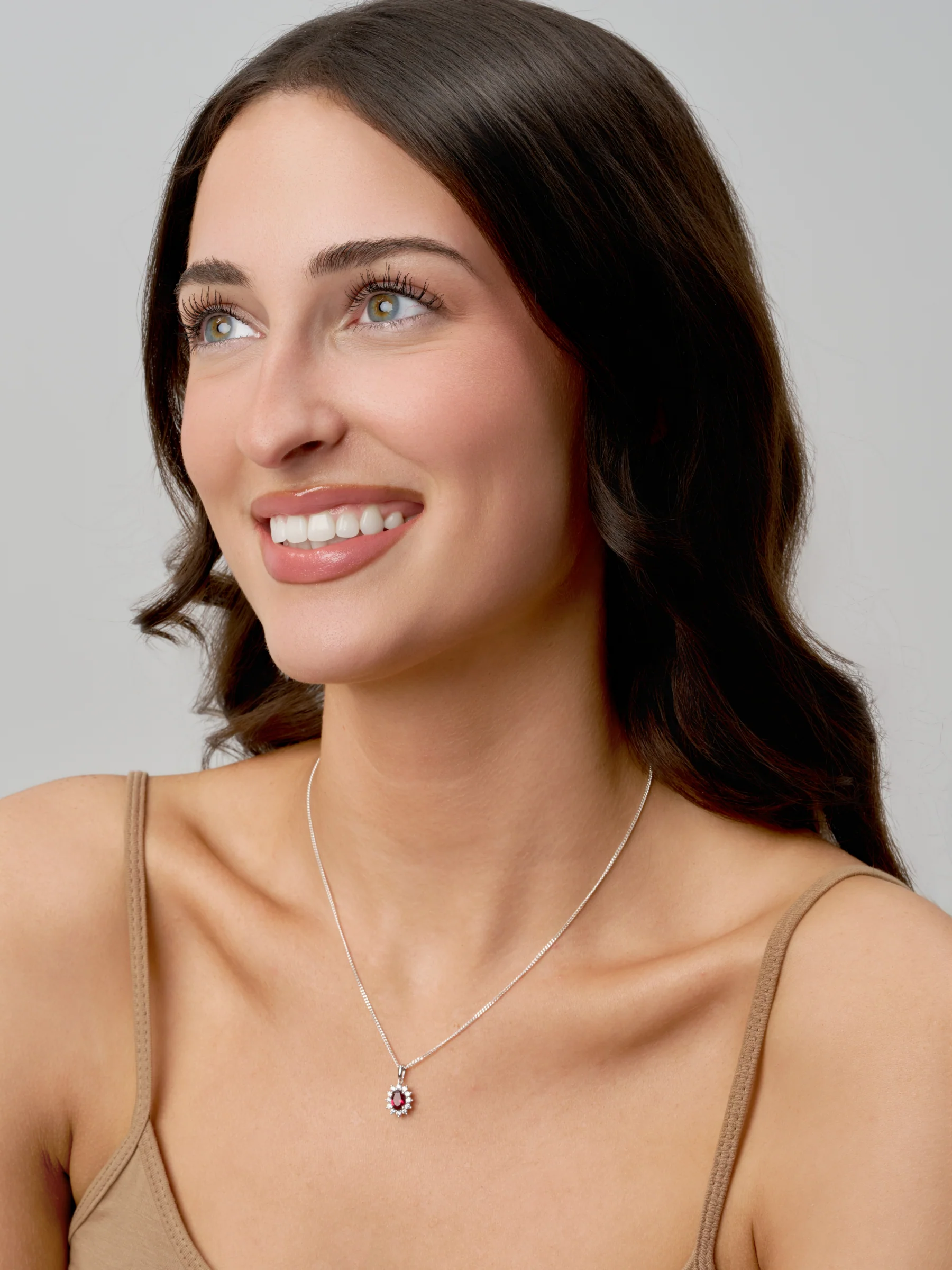 Sterling Silver Coloured Stone Cluster Pendant | Coole - Image 6