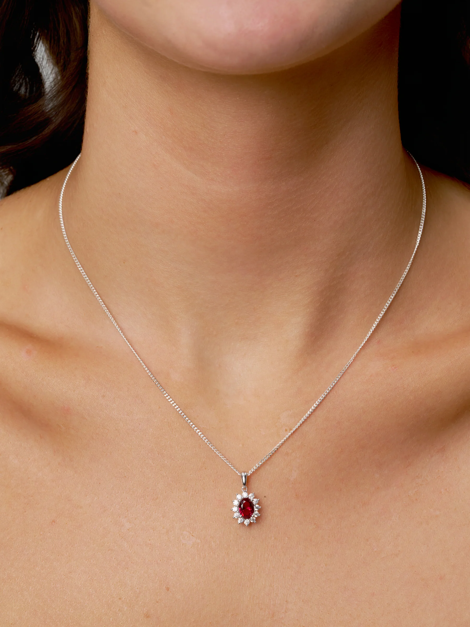 Sterling Silver Coloured Stone Cluster Pendant | Coole - Image 7