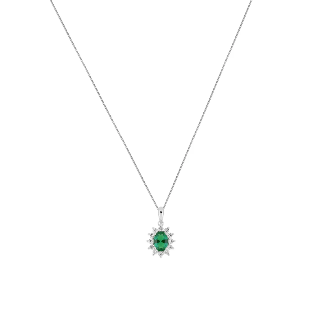 Sterling Silver Coloured Stone Cluster Pendant | Coole - Image 9