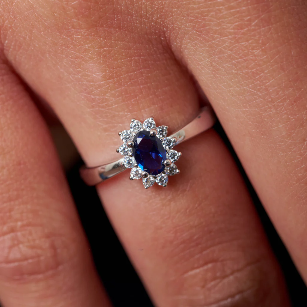 Sterling Silver Coloured Stone Cluster Ring | Corinna - Image 3