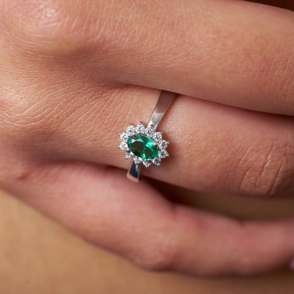 Sterling Silver Coloured Stone Cluster Ring | Corinna - Image 6