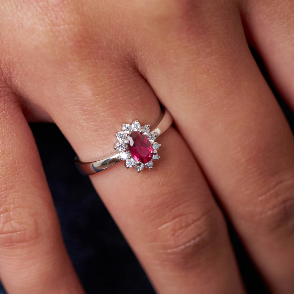 Sterling Silver Coloured Stone Cluster Ring | Corinna - Image 8