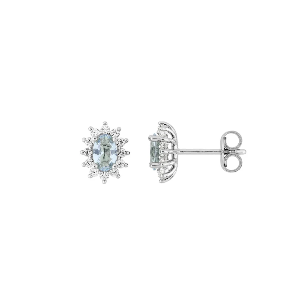 Sterling Silver Coloured Stone Cluster Stud Earrings | Bastia - Image 10