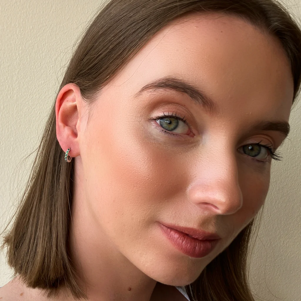 Sterling Silver Coloured Stone Huggie Hoop Earrings | Croix - Image 10