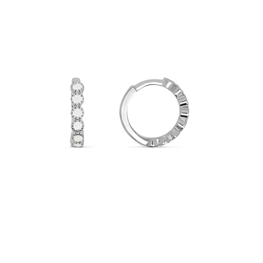 Sterling Silver Coloured Stone Huggie Hoop Earrings | Croix - Image 13