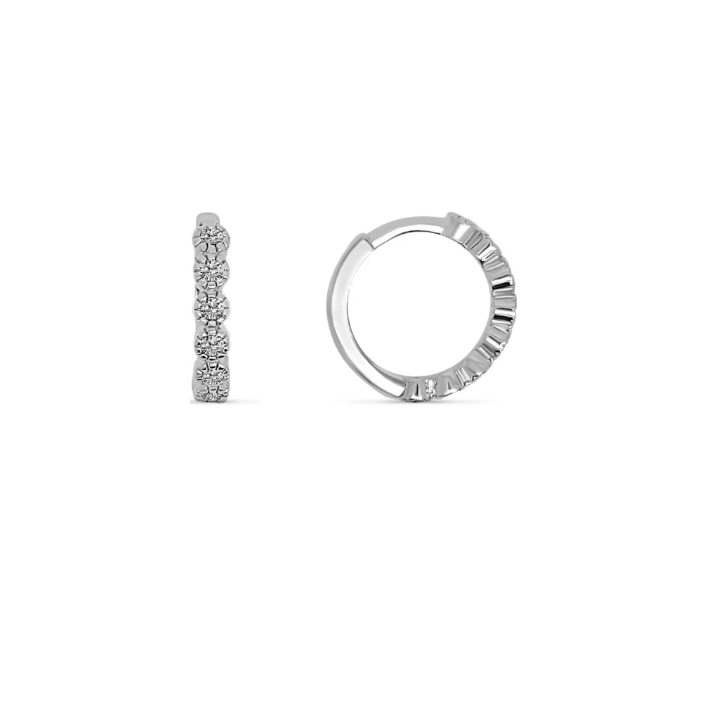 Sterling Silver Coloured Stone Huggie Hoop Earrings | Croix - Image 20