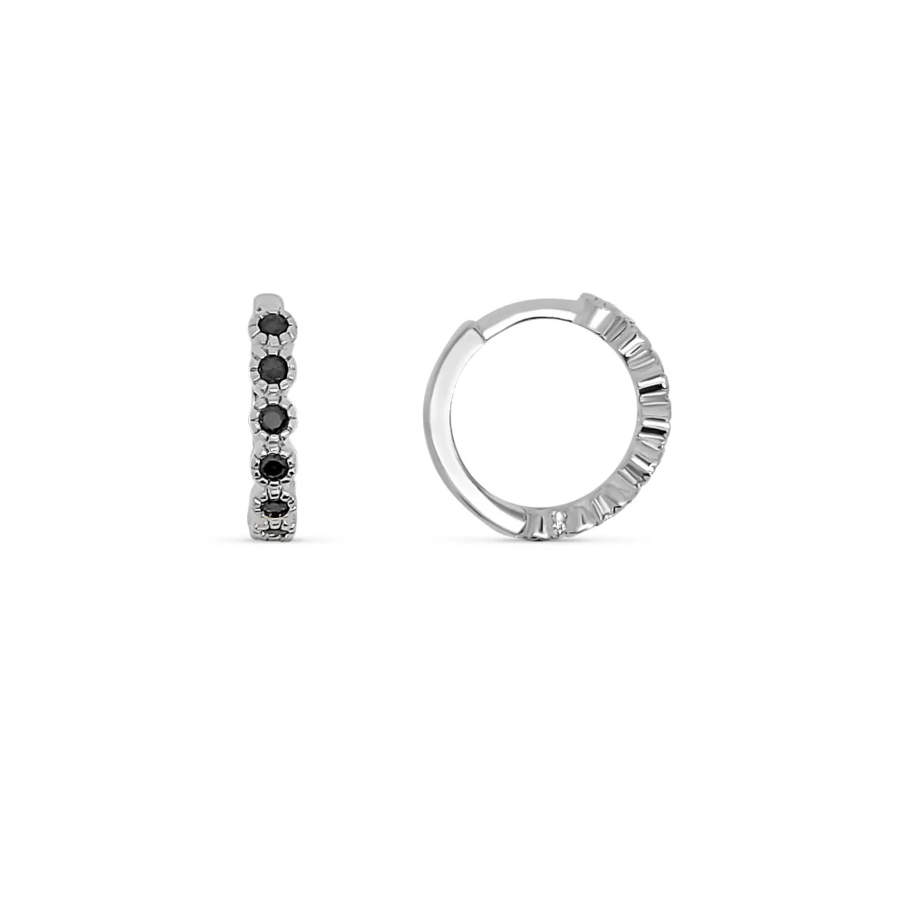 Sterling Silver Coloured Stone Huggie Hoop Earrings | Croix - Image 5