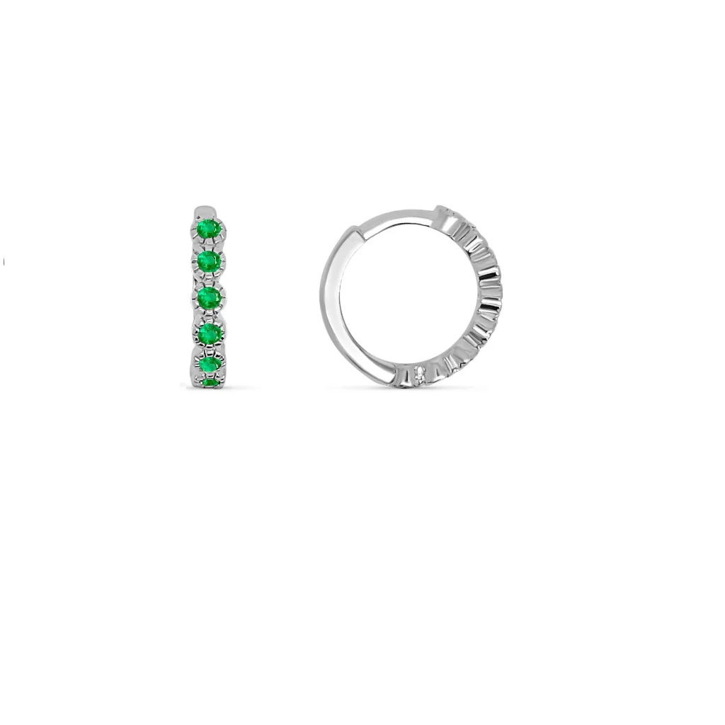 Sterling Silver Coloured Stone Huggie Hoop Earrings | Croix - Image 9