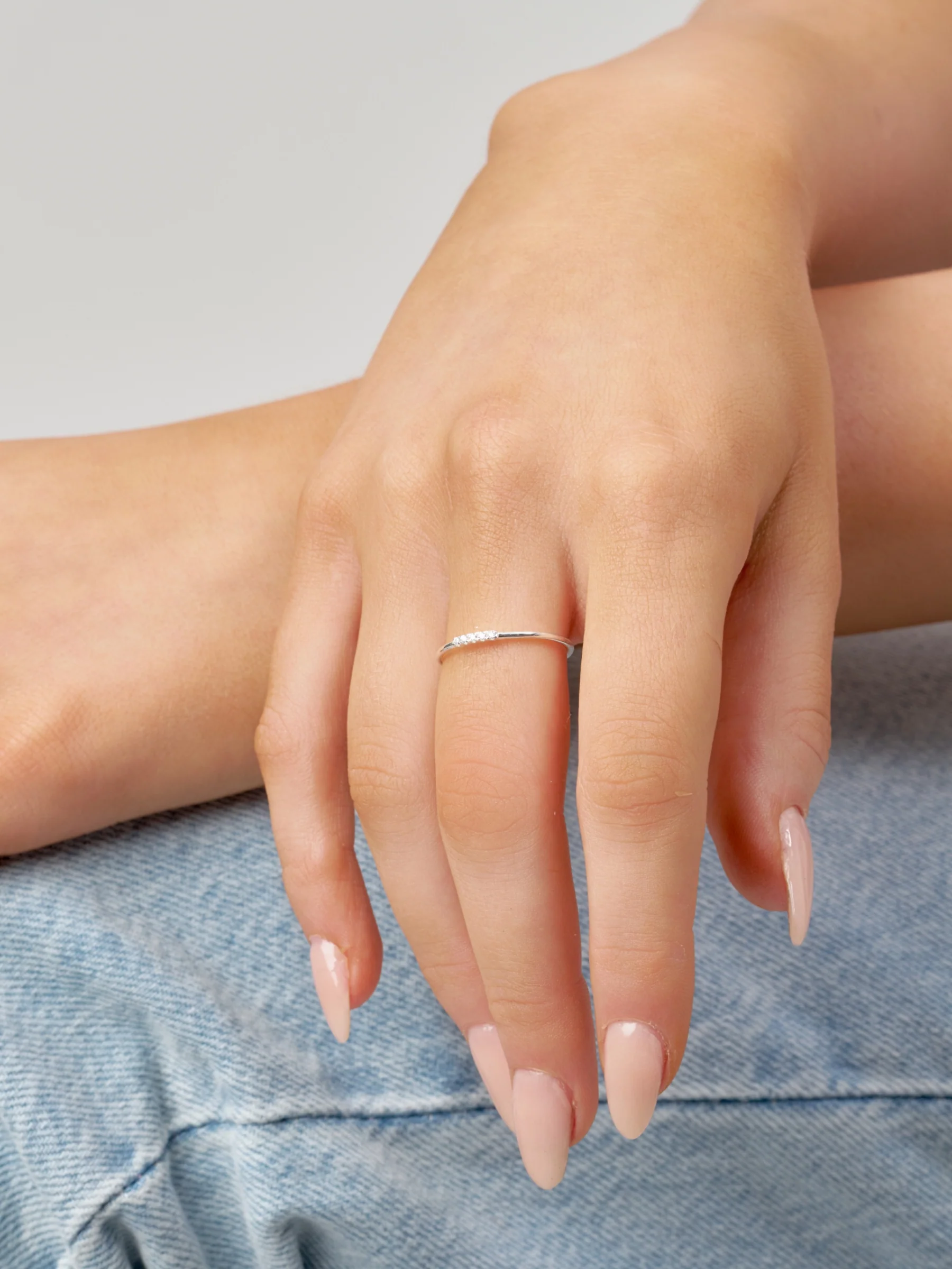 Sterling Silver Dainty Five Stone Ring | Lucie - Image 5