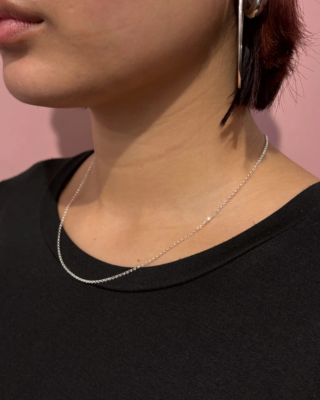 Silver Delicate Belcher Chain Necklace | Padua - Image 3