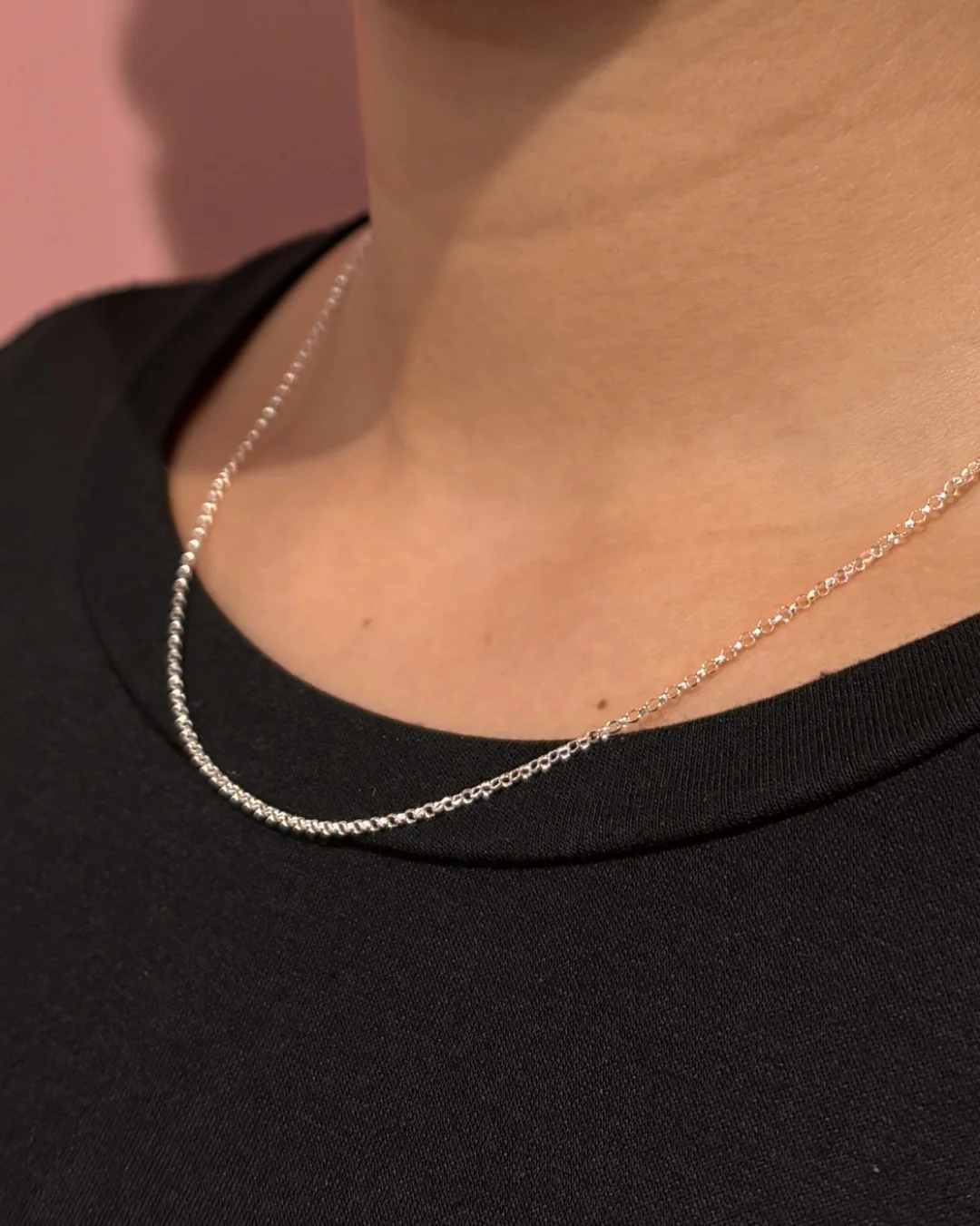 Silver Delicate Belcher Chain Necklace | Padua - Image 6