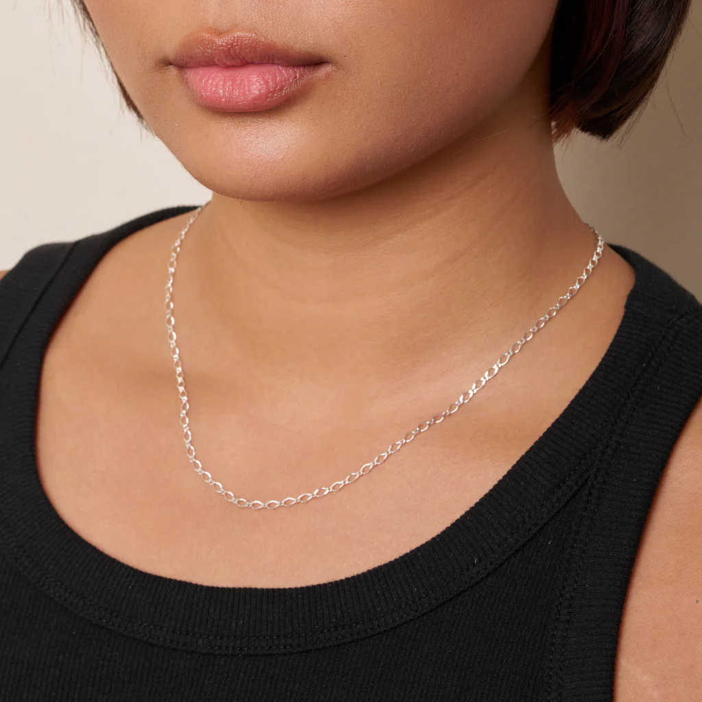 Sterling Silver Figaro Chain Necklace | Larino - Image 3