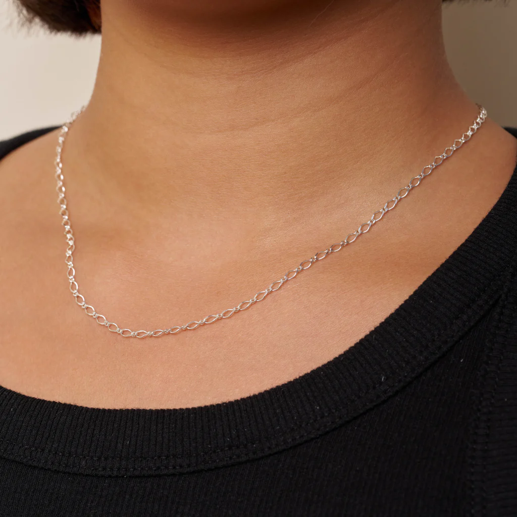 Sterling Silver Figaro Chain Necklace | Larino - Image 5