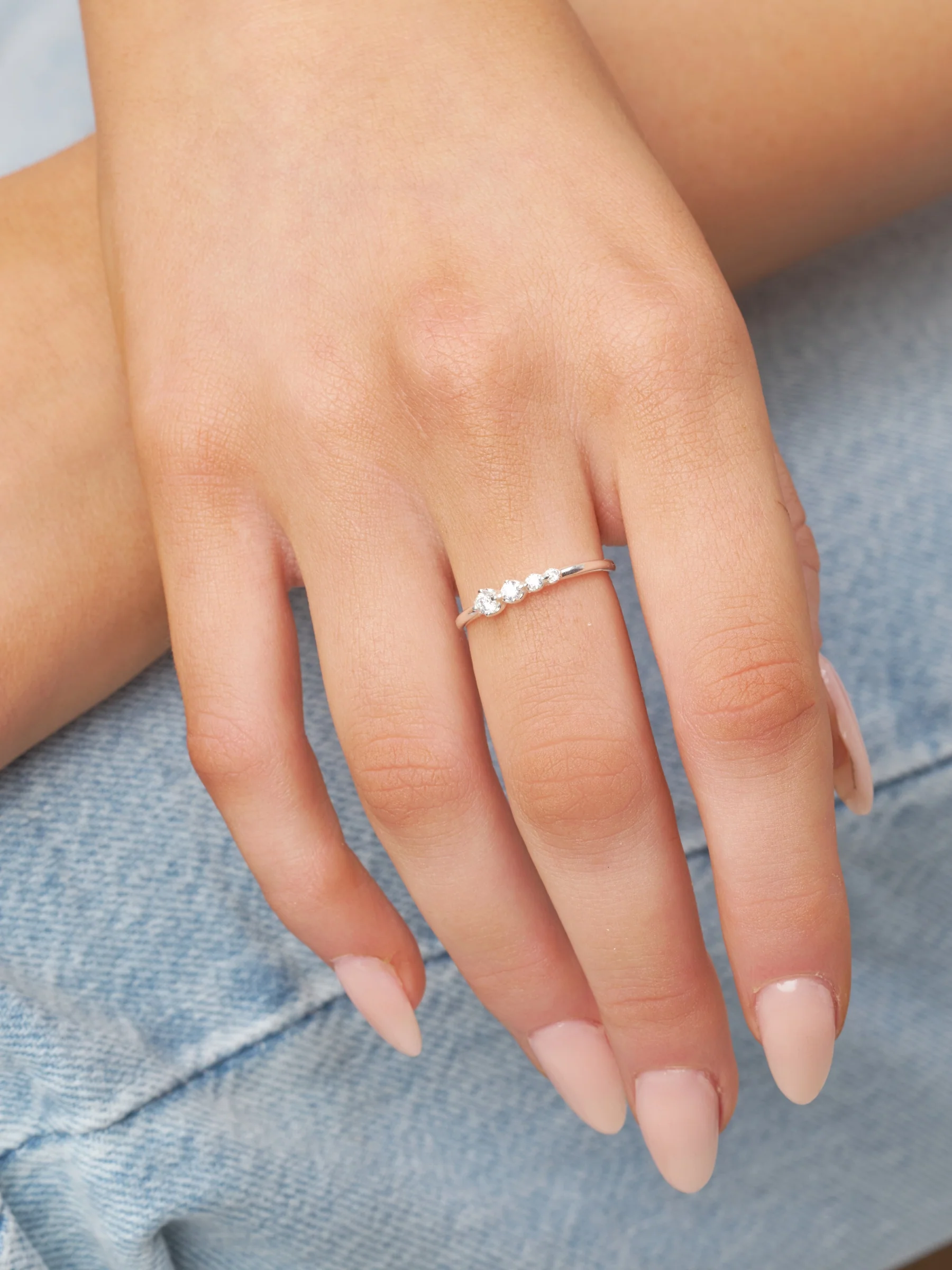 Sterling Silver Graduated Multi Stone Ring | Koti - Image 2