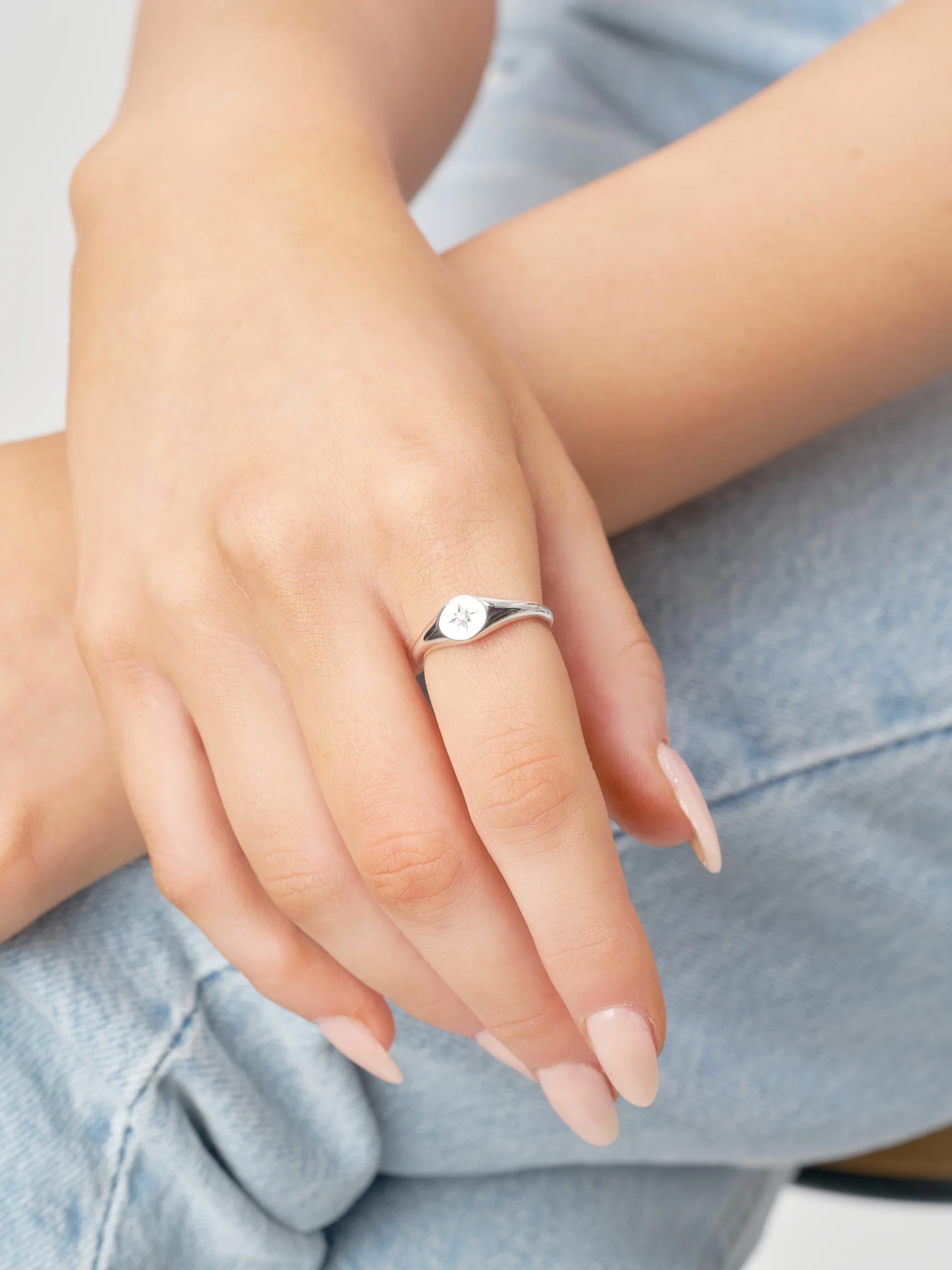 Sterling Silver North Star Signet Ring | Zoli - Image 3