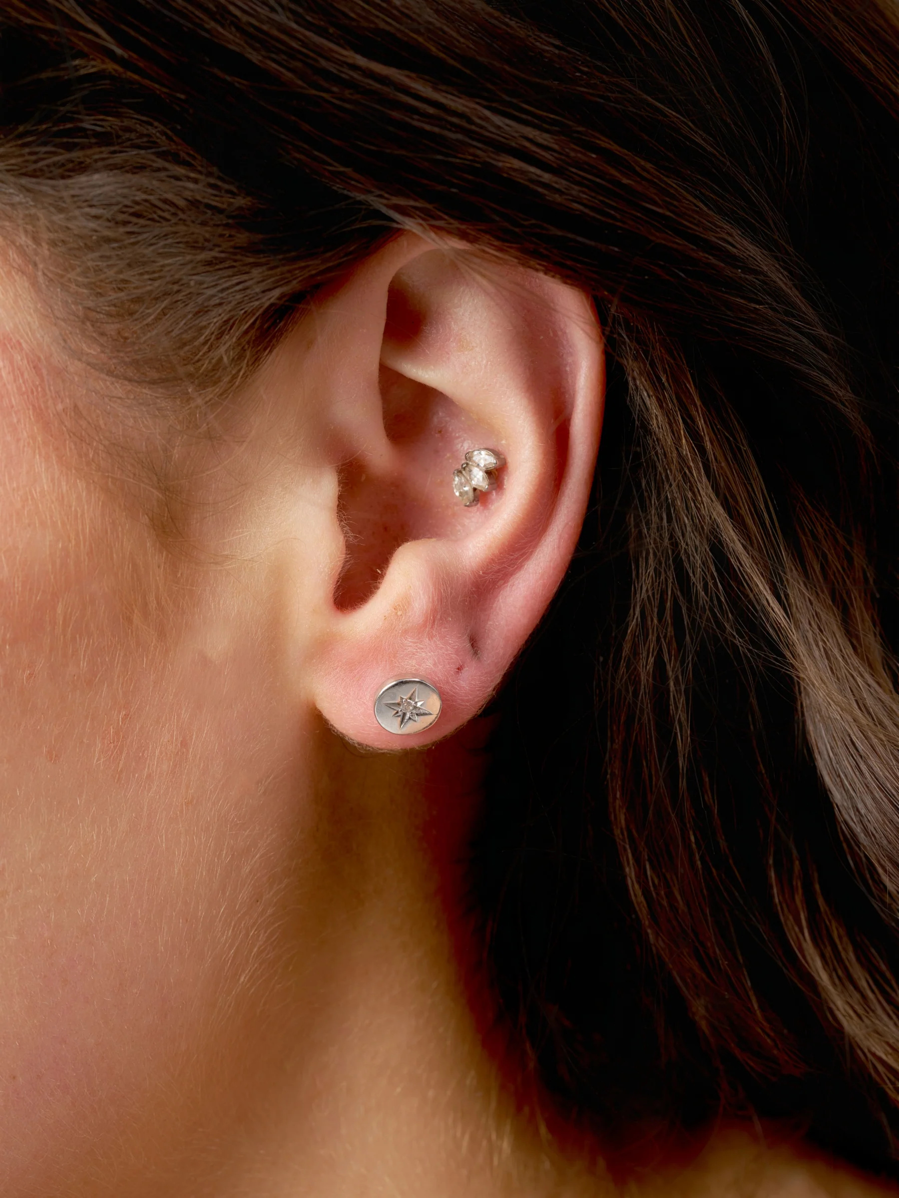 Sterling Silver North Star Stud Earrings | Auli - Image 3