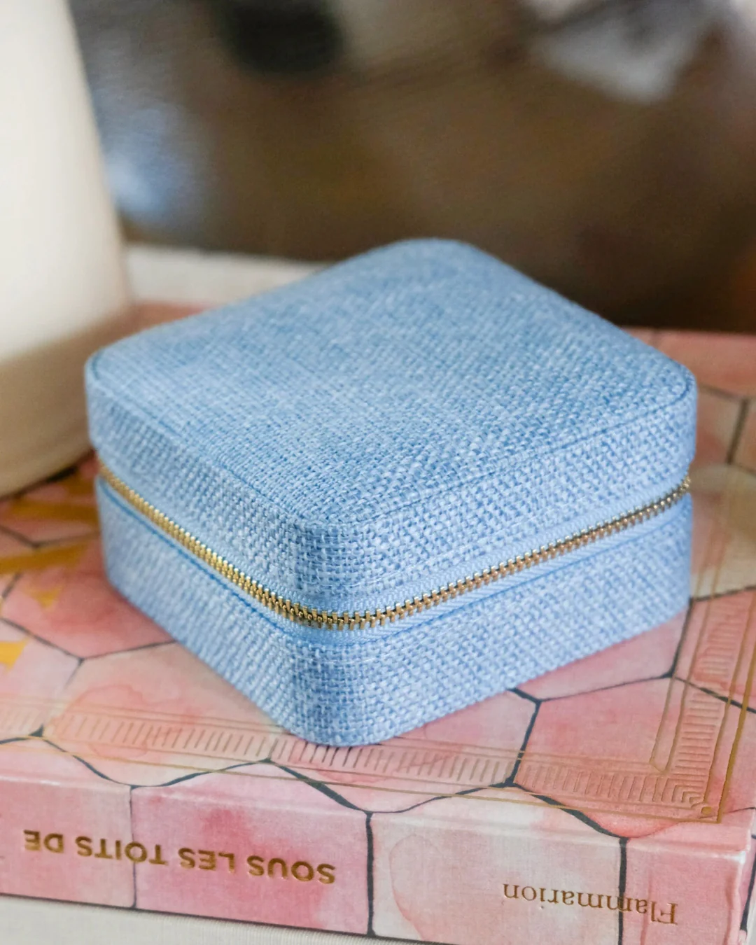 Square Jewellery Case | Corinne | Linen | Maison Scarlett - Image 3