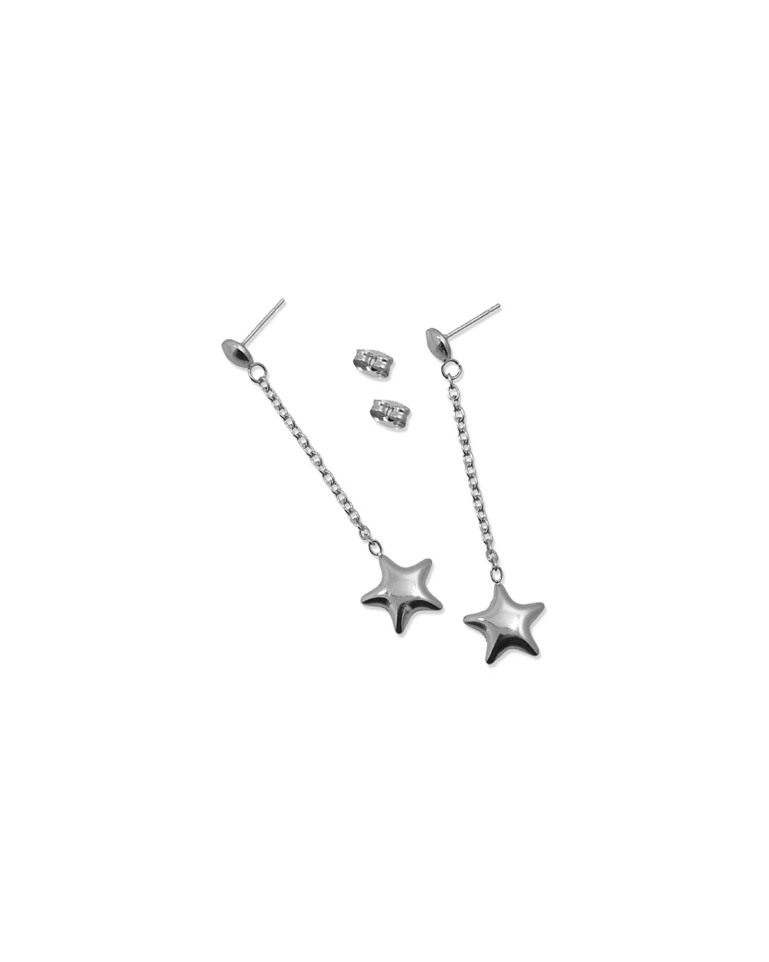 Steel Star Dangle Stud Earrings | Anartxy - Image 5