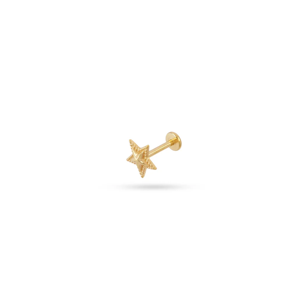 Steel Star Flat Back Single Stud Earring | Anartxy - Image 3