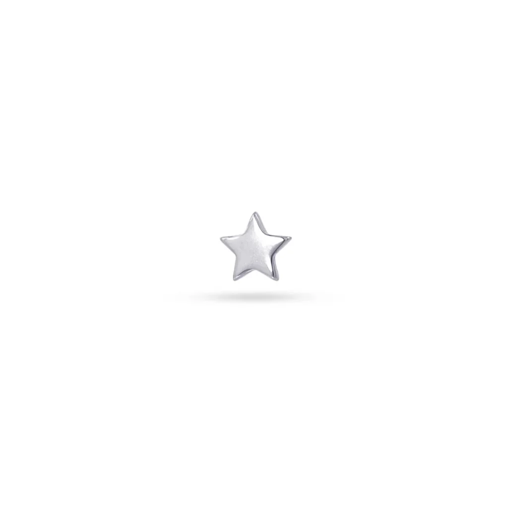 Steel Star Ball Back Single Stud Earring | Anartxy - Image 4
