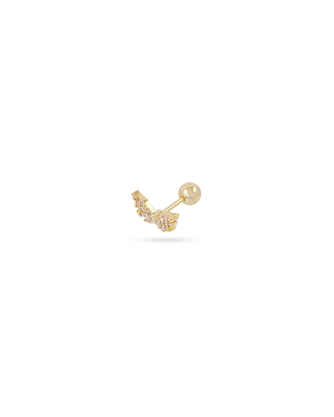 Steel Angel Wings Ball Back Single Stud Earring | Anartxy - Image 3
