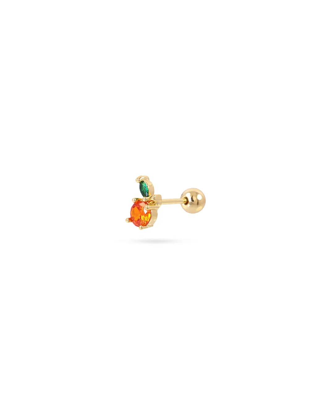 Steel Tangerine Ball Back Single Stud Earring | Anartxy - Image 3