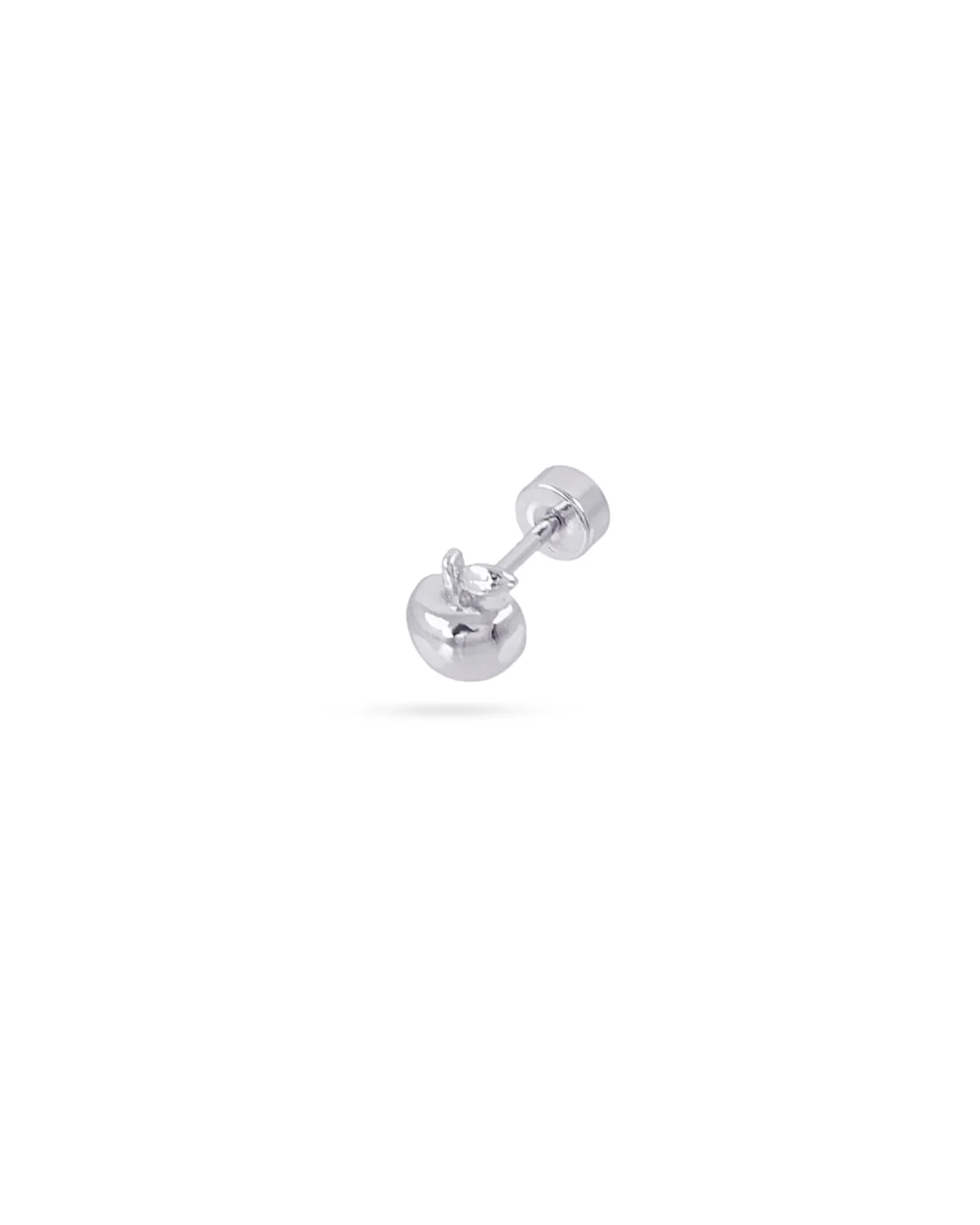 Steel Apple Flat Back Single Stud Earring | Anartxy - Image 5
