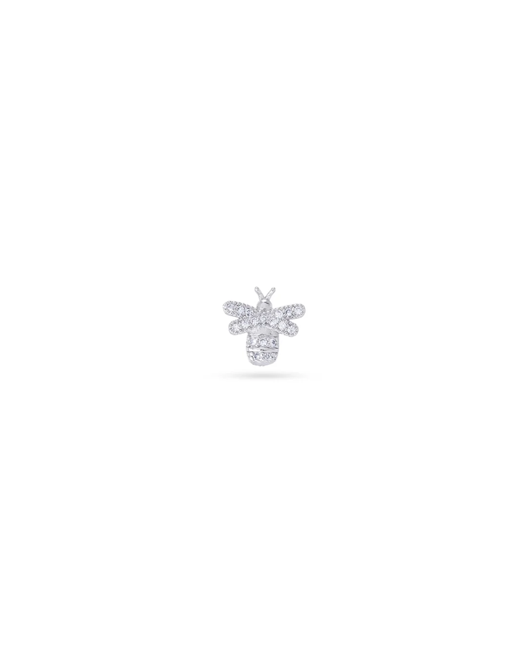 Steel Bee Flat Back Single Stud Earring | Anartxy - Image 2