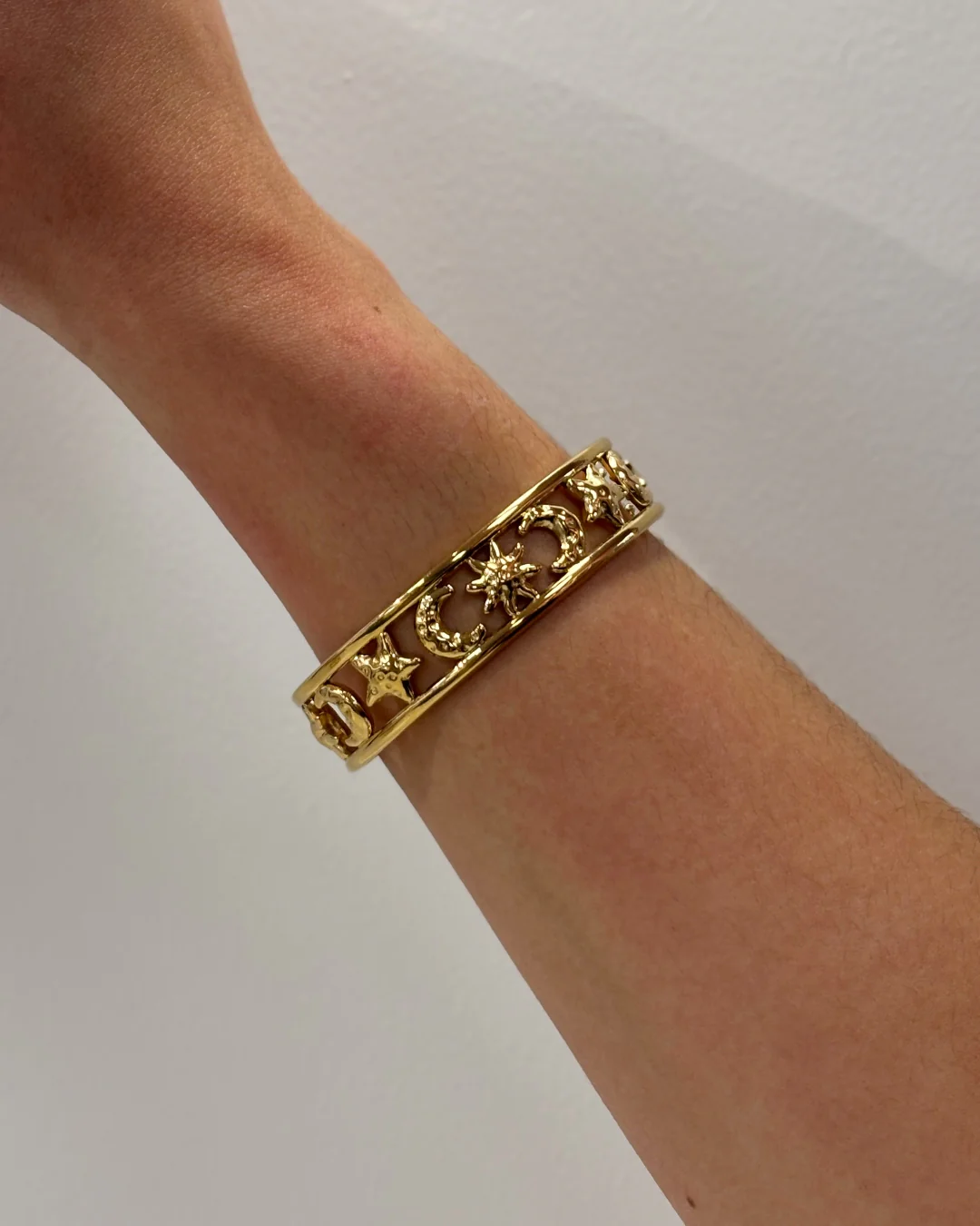 Steel Celestial Cuff Bangle Bracelet | Anartxy - Image 3