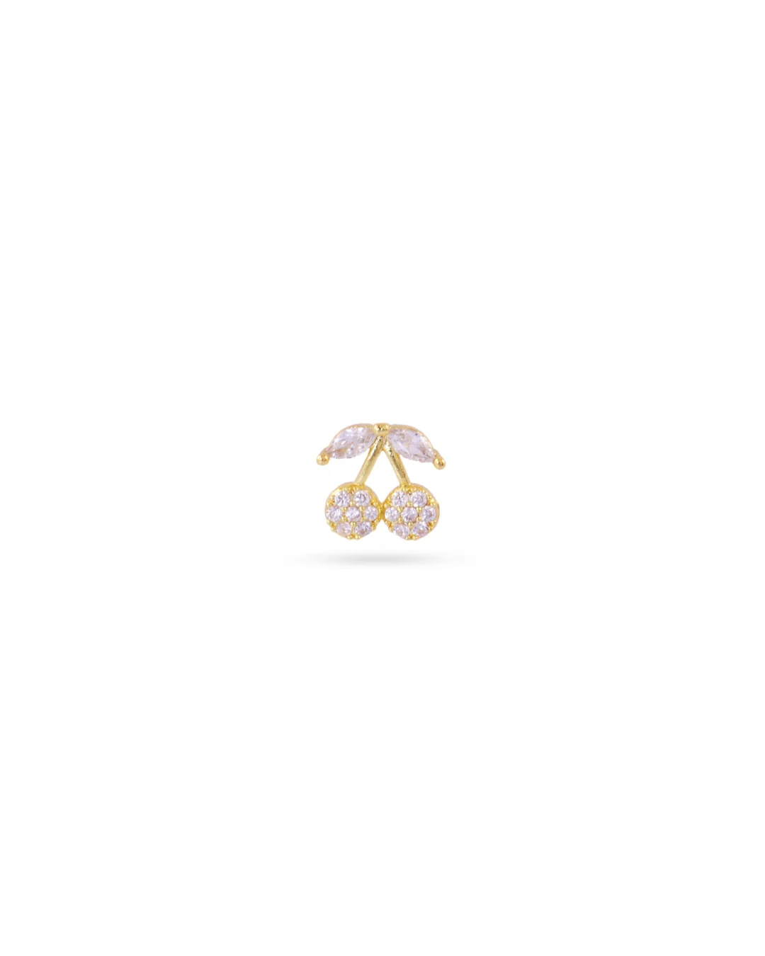 Steel Cherry Ball Back Single Stud Earring | Anartxy