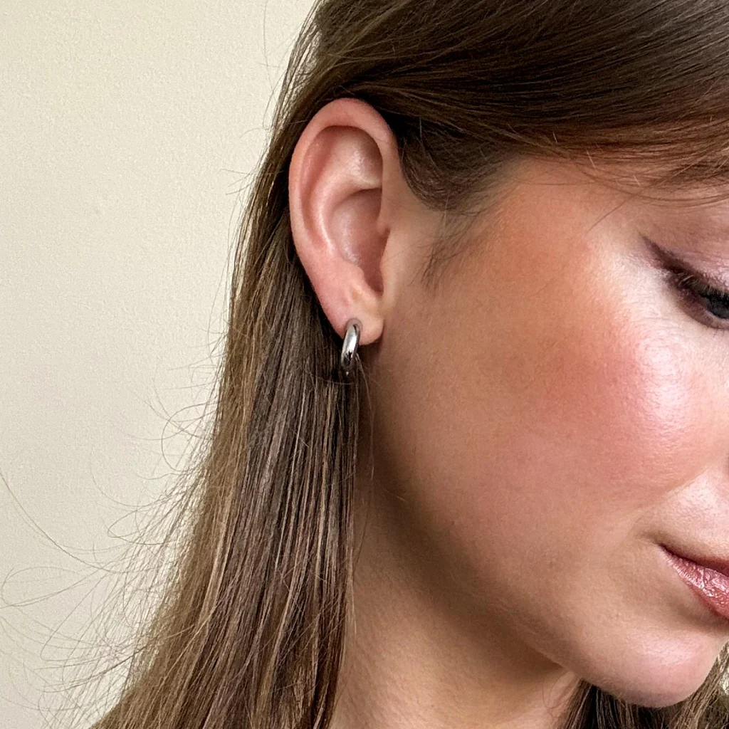 Steel Classic Hoop Earrings | Gold | Jona - Image 6