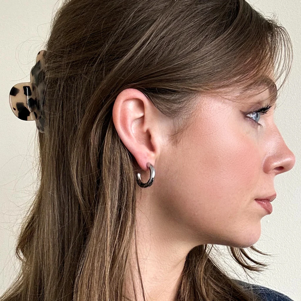 Steel Classic Hoop Earrings | Gold | Jona - Image 9