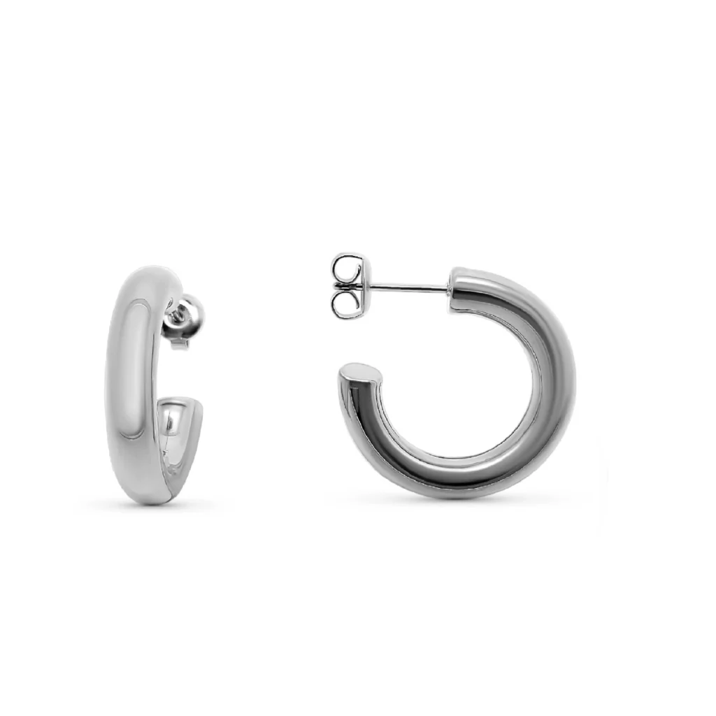 Steel Classic Hoop Earrings | Gold | Jona - Image 13