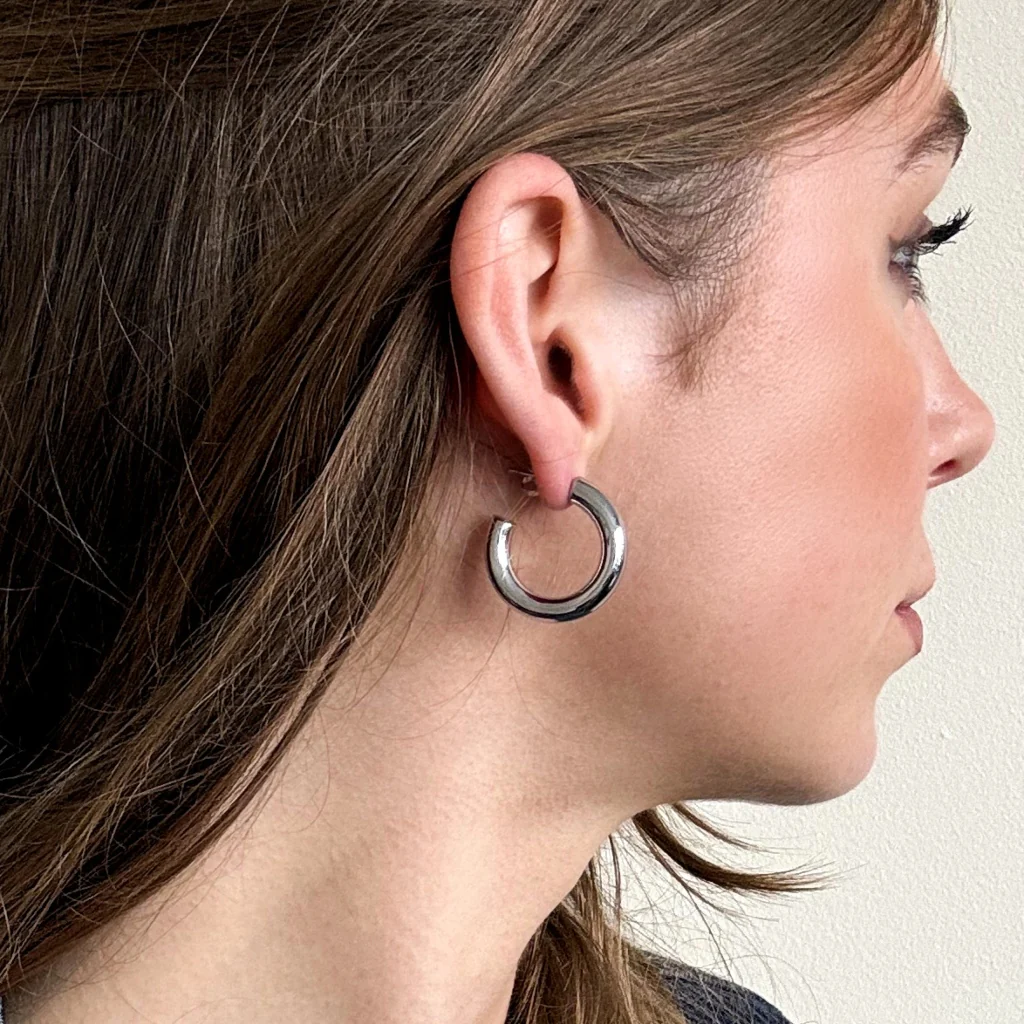 Steel Classic Hoop Earrings | Gold | Jona - Image 14
