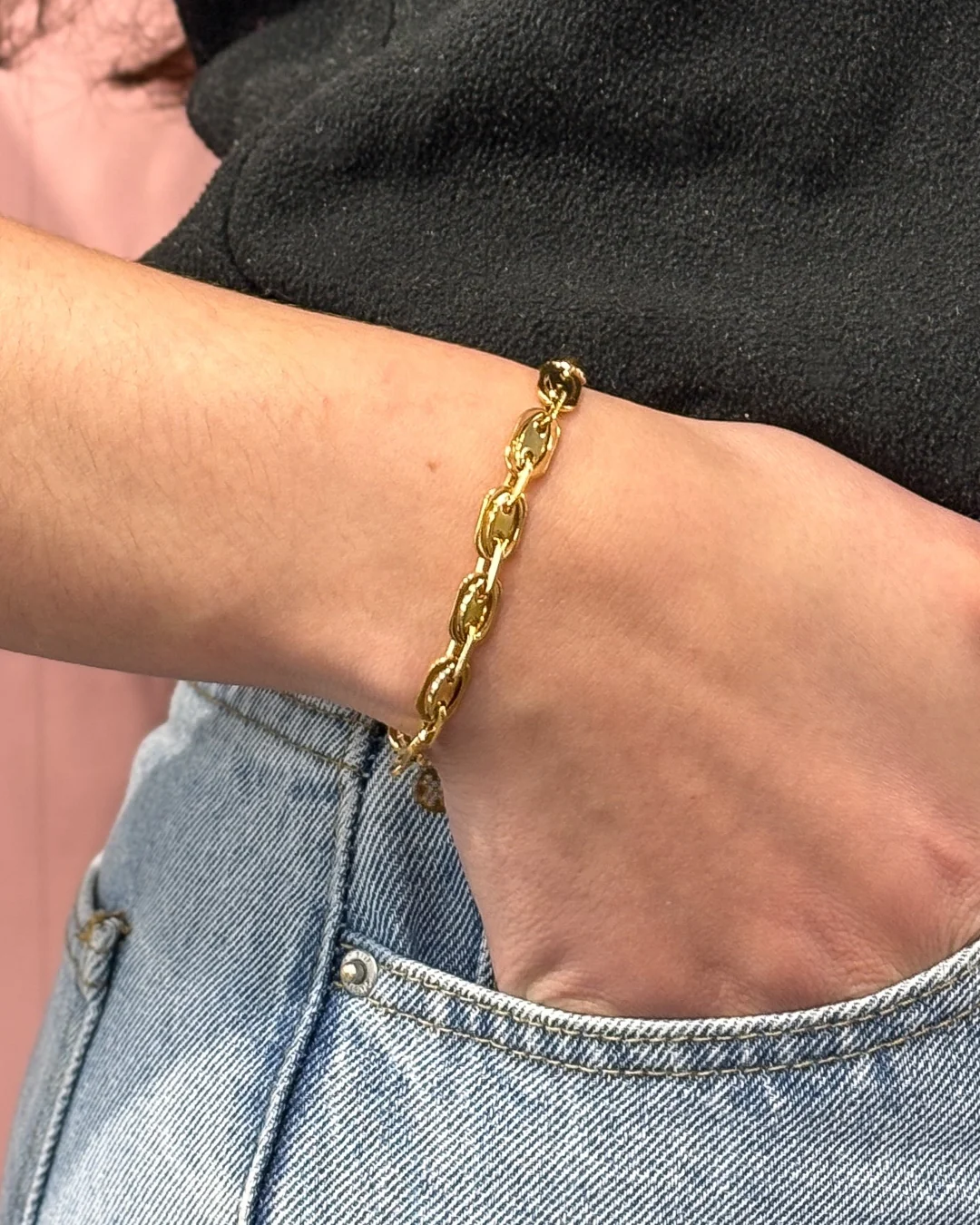 Steel Coffee Bean Link Bracelet | Anartxy - Image 2