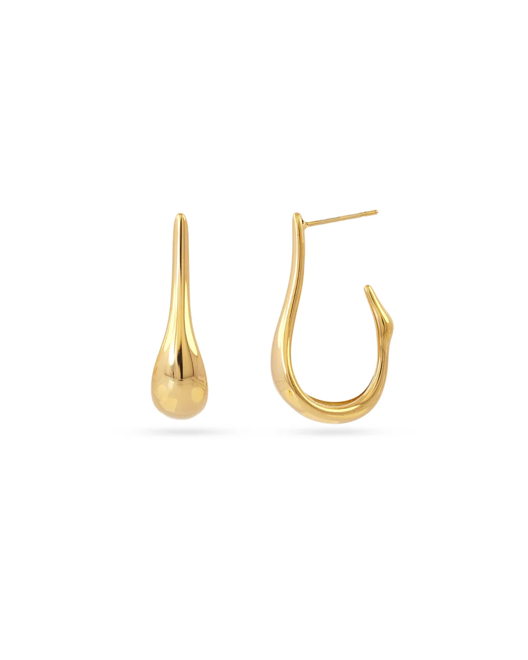 Steel Elongated Drop Hoop Earrings | Anartxy