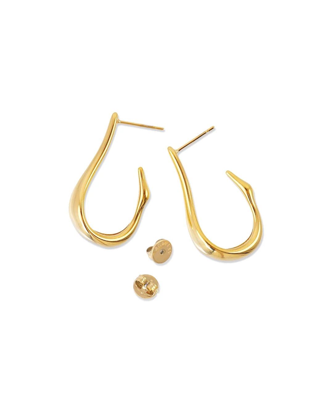 Steel Elongated Drop Hoop Earrings | Anartxy - Image 3