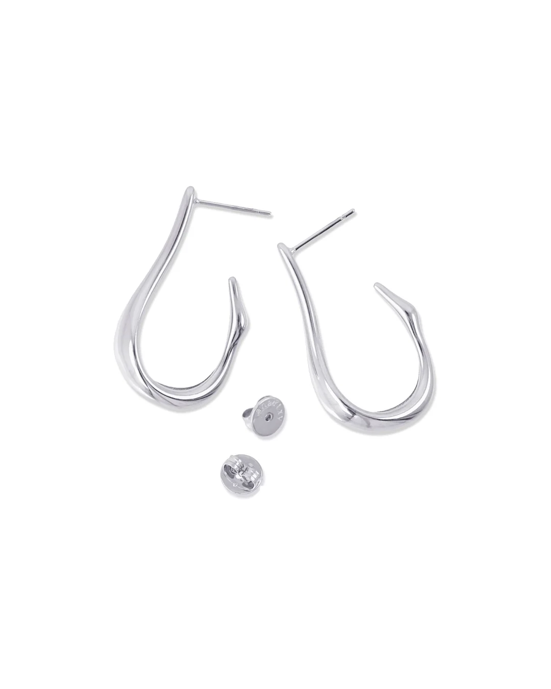 Steel Elongated Drop Hoop Earrings | Anartxy - Image 5