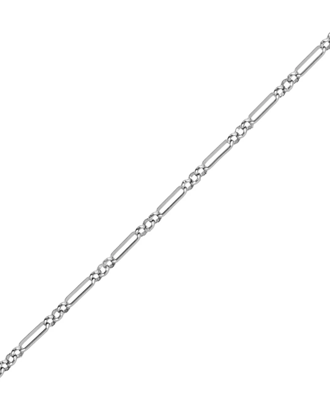 Steel Round Link Figaro Bracelet | Anartxy - Image 10