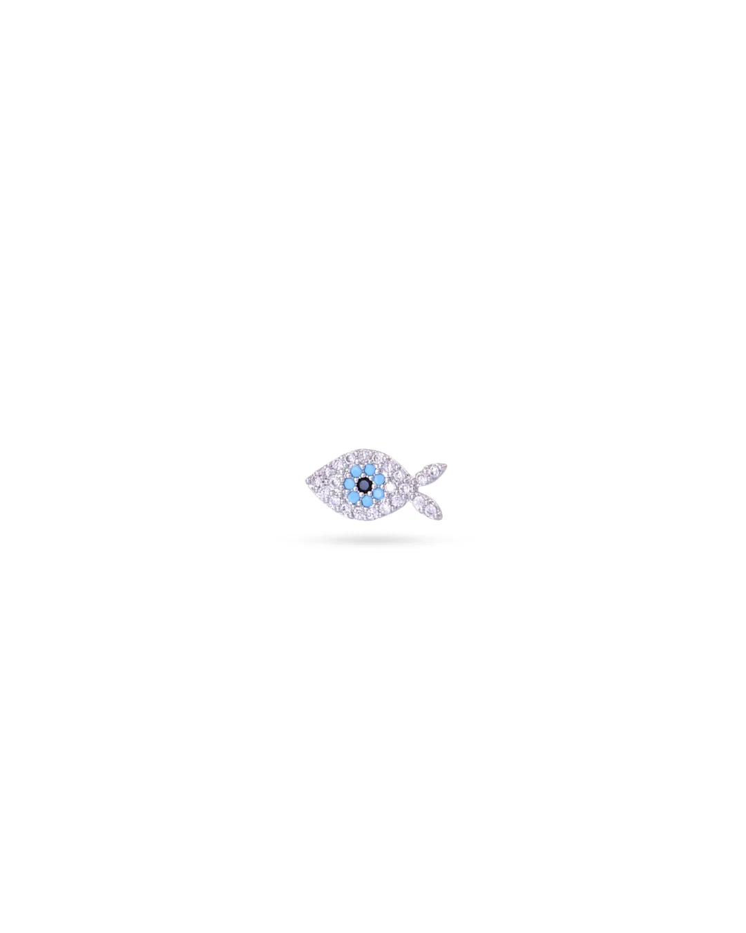 Steel Fish Flat Back Single Stud Earring | Anartxy - Image 4