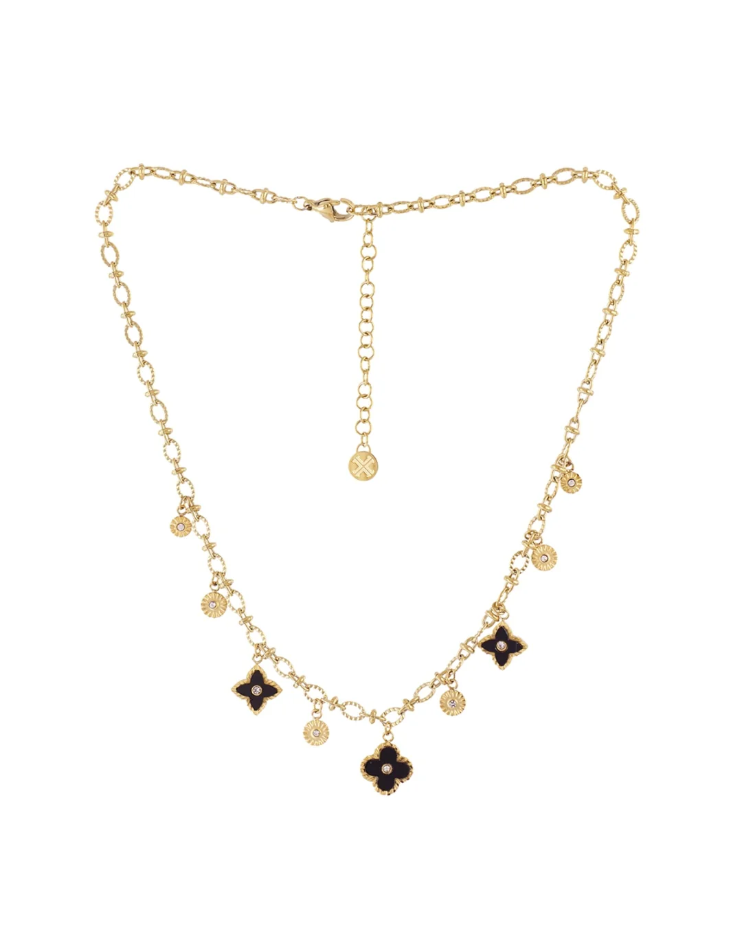Steel Flower Detail Charm Necklace | Anartxy - Image 6