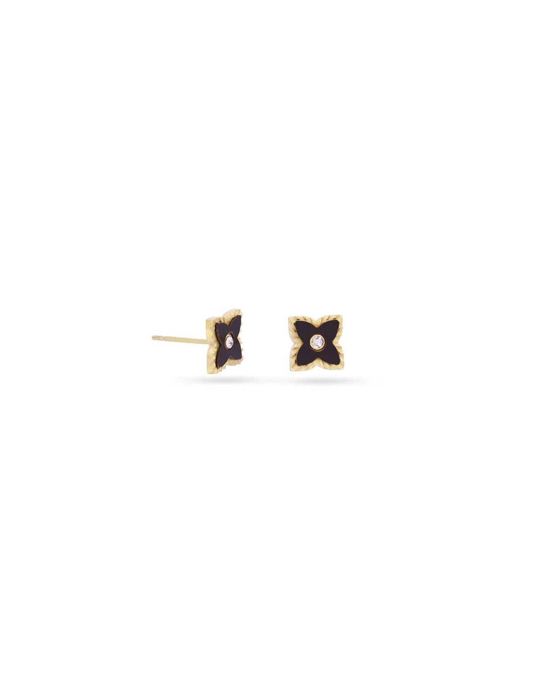 Steel Flower Detail Stud Earrings | Anartxy - Image 3