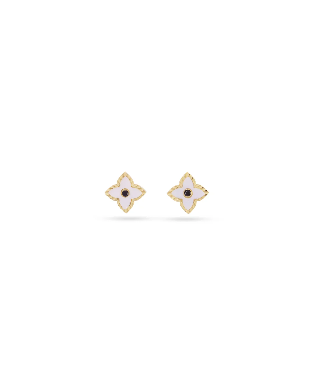 Steel Flower Detail Stud Earrings | Anartxy - Image 4