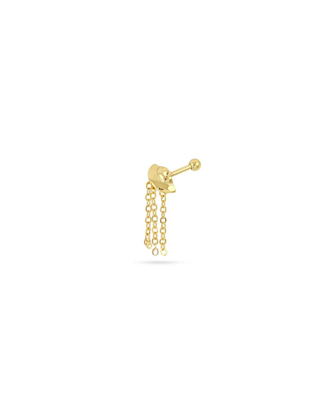 Steel Flying Saucer Flat Back Single Stud Earring | Anartxy - Image 3
