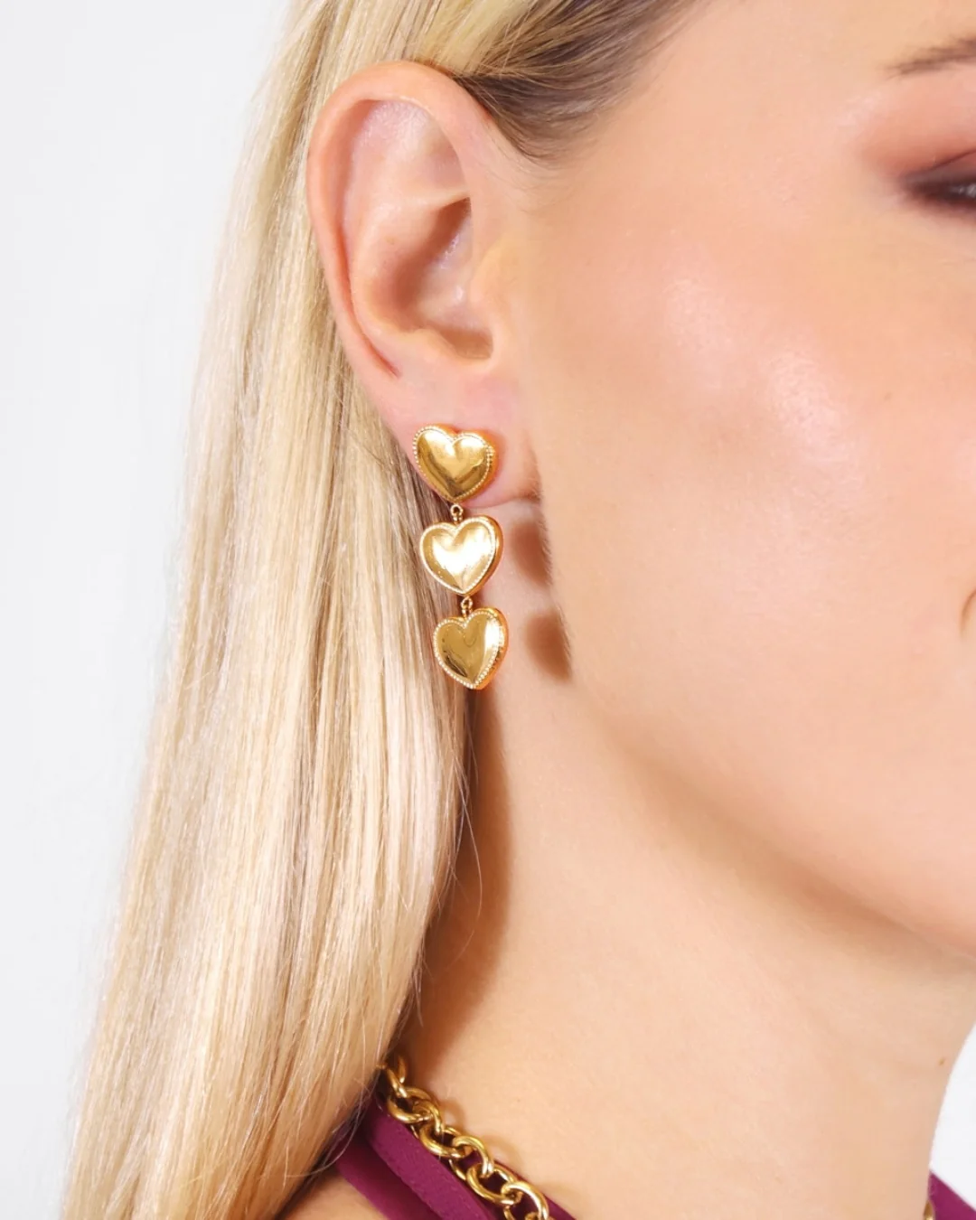 Steel Heart Drop Earrings | Anartxy - Image 2