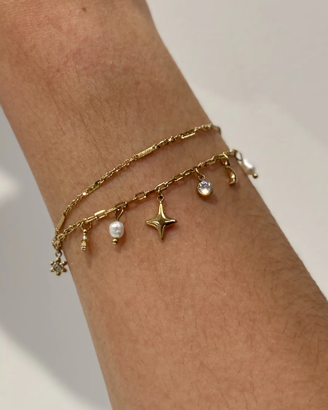 Steel Multi Charm Double Layer Bracelet | Anartxy - Image 4