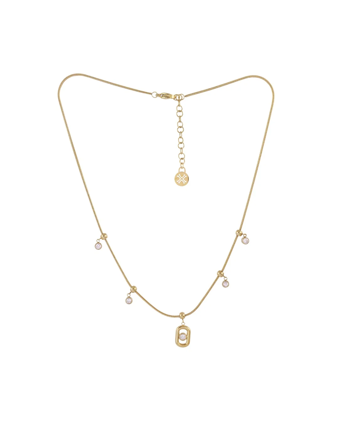 Steel Multi Stone Necklace | Anartxy - Image 5