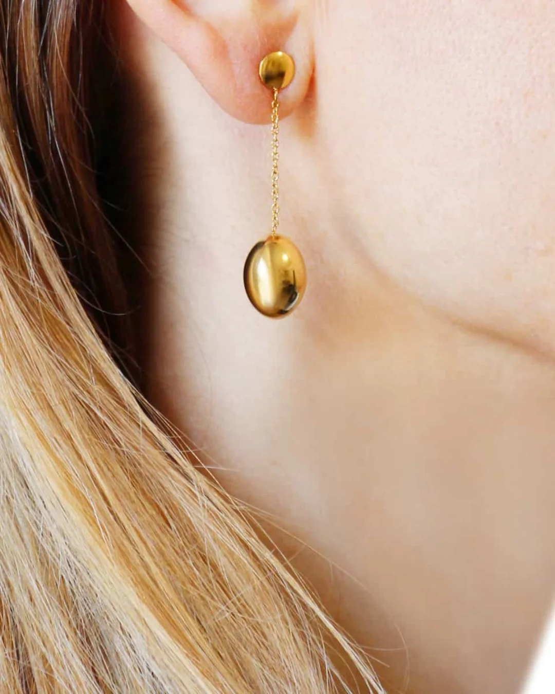 Steel Oval Dangle Earrings | Anartxy - Image 2