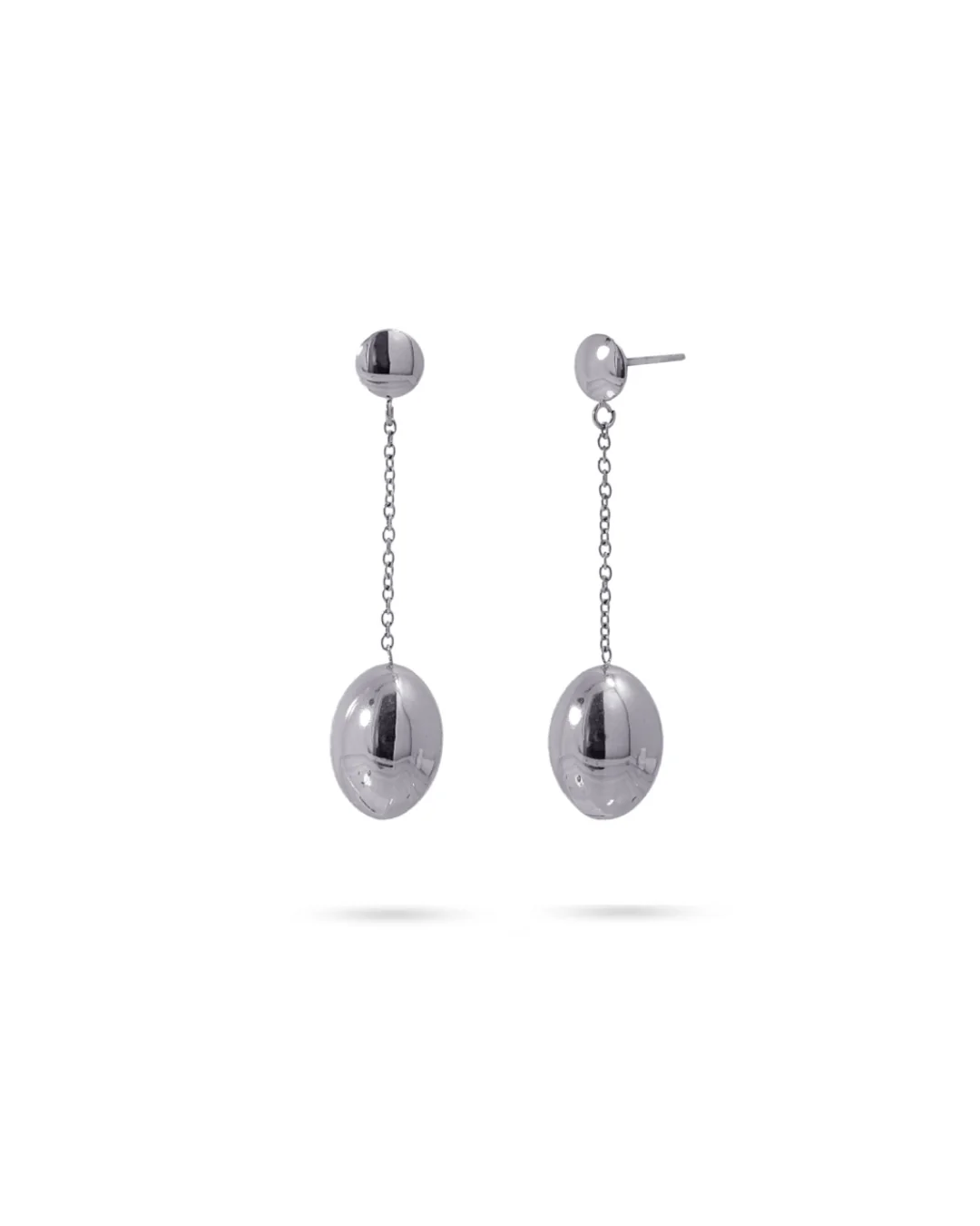 Steel Oval Dangle Earrings | Anartxy - Image 3